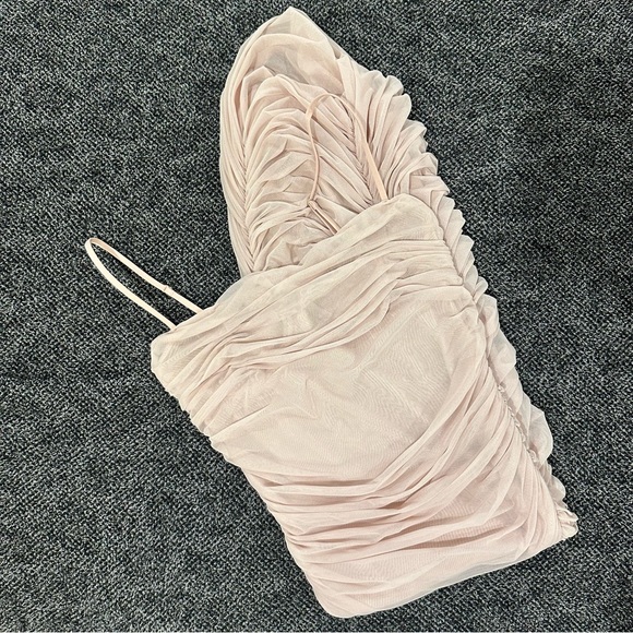 Babaton Ruched Mesh Luxor Pink Dress - Picture 4 of 7